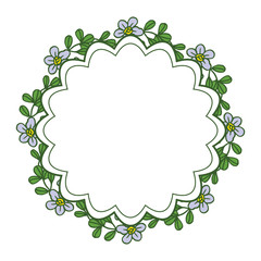 Fototapeta premium Vector illustration violet wreath frames for greeting card hand drawn