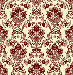 Vector Classic Damask Seamless Pattern 