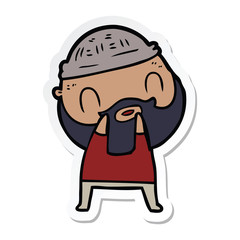 Fototapeta premium sticker of a cartoon bearded man
