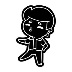 cartoon icon kawaii 1950 cute boy