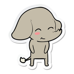 sticker of a cute cartoon elephant