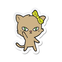 sticker of a cute cartoon cat