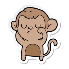 sticker of a cartoon monkey