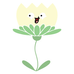 flat color retro cartoon flower