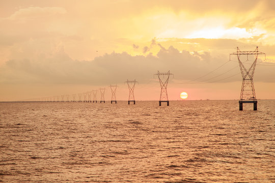 sunset portchartrain lake new orleans lightower