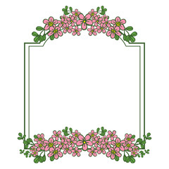 Vector illustration white backdrop for crowd frame wreath pink hand drawn