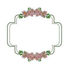 Vector illustration white backdrop for crowd frame wreath pink hand drawn