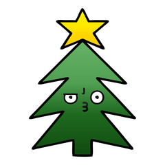 Fototapeta premium gradient shaded cartoon christmas tree
