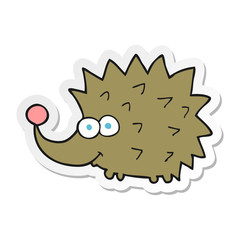 sticker of a cartoon hedgehog