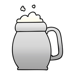 quirky gradient shaded cartoon pint of beer