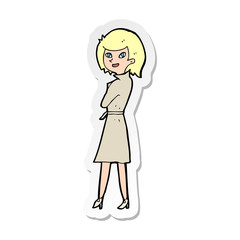 sticker of a cartoon woman in trench coat