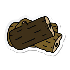 sticker of a quirky hand drawn cartoon log