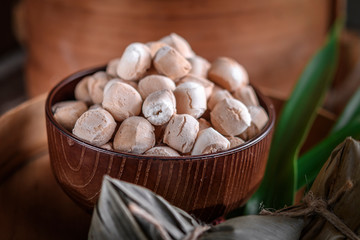 Thai mini cookies. Thai call “Khanom Ping” A type of traditional Thai dessert consisting of many small, often brightly coloured, cookies made from flour and coconut.