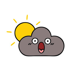 cute cartoon storm cloud and sun