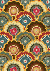 Paisley vector pattern Indian art of painting and for printing on fabric batik style background