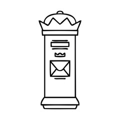 line drawing cartoon post box
