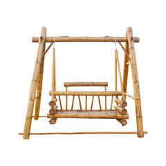 Old Bamboo swing  for outdoor isolated