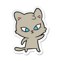 sticker of a cute cartoon cat