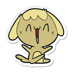 sticker of a cute cartoon dog