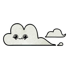 retro grunge texture cartoon clouds