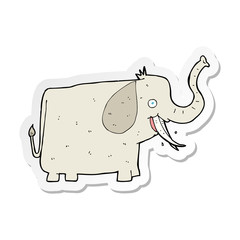 sticker of a cartoon happy elephant