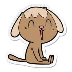 sticker of a cute cartoon dog