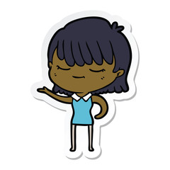 sticker of a cartoon woman