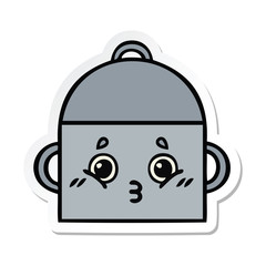 sticker of a cute cartoon cooking pot