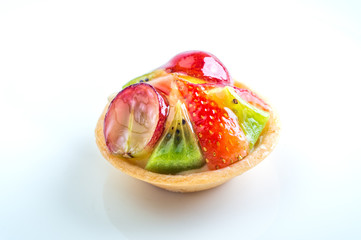 Isolated Fruits tart on white background