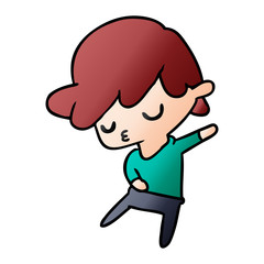 gradient cartoon of kawaii cute boy