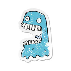 retro distressed sticker of a cartoon gross ghost