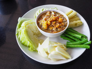 Crab's Spawn Chili Sauce and thai vegetables