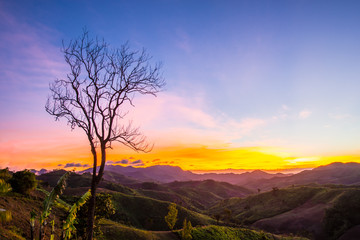 Natural colors of dawn on the mountain.2