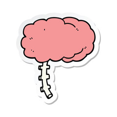 sticker of a cartoon brain