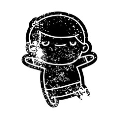grunge icon of a kawaii cute boy