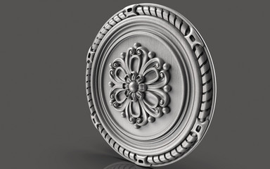 A set of frescoes with lace ornaments, vintage images and motifs, representing life.