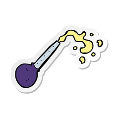 sticker of a cartoon pipette