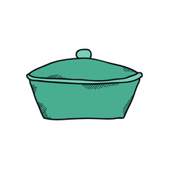kitchen pan doodle icon