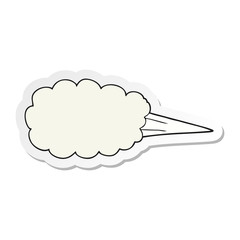 sticker of a cartoon steam blast symbol