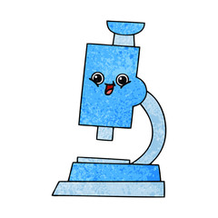 retro grunge texture cartoon microscope