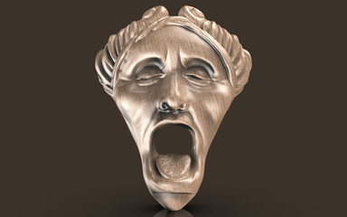 wooden mask isolated on white background