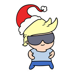 christmas cartoon of kawaii boy