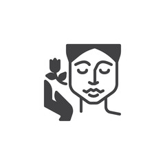 Face spa therapy vector icon. filled flat sign for mobile concept and web design. Face beauty treatment glyph icon. Skin care symbol, logo illustration. Pixel perfect vector graphics