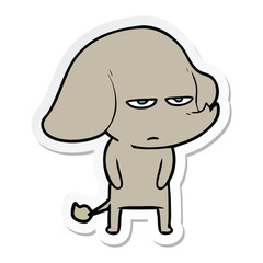 sticker of a annoyed cartoon elephant