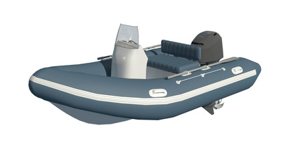 Powerboat Isolated on white background 3d illustration