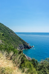 Italy, Cinque Terre, Corniglia, an island in the middle of a body of water