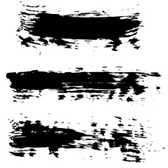 Grunge dry brush set. Hand drawn vector illustration.