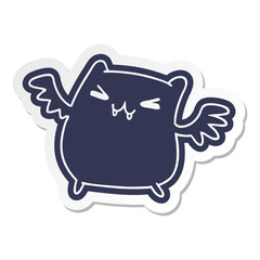 cartoon sticker of a kawaii cute bat