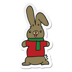 Obraz na płótnie Canvas sticker of a cartoon rabbit