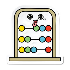 sticker of a cute cartoon abacus